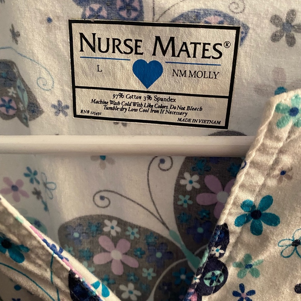 Medium scrub top and large scrub top